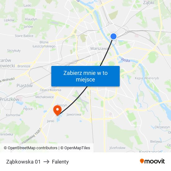 Ząbkowska 01 to Falenty map