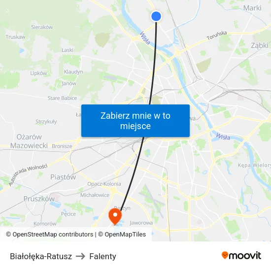 Białołęka - Ratusz to Falenty map