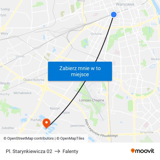 Pl. Starynkiewicza 02 to Falenty map
