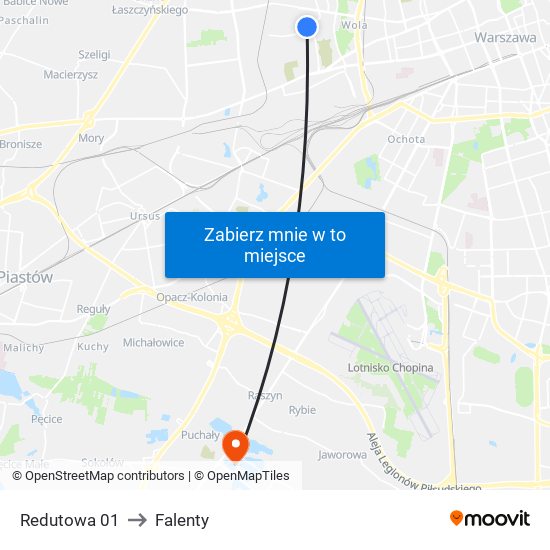 Redutowa 01 to Falenty map