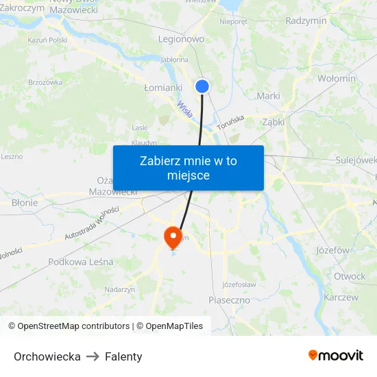 Orchowiecka to Falenty map