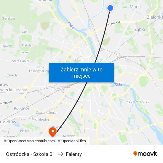 Ostródzka - Szkoła 01 to Falenty map