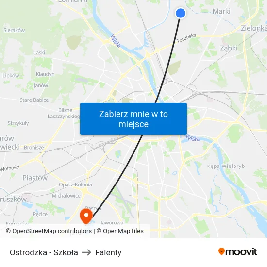 Ostródzka - Szkoła to Falenty map