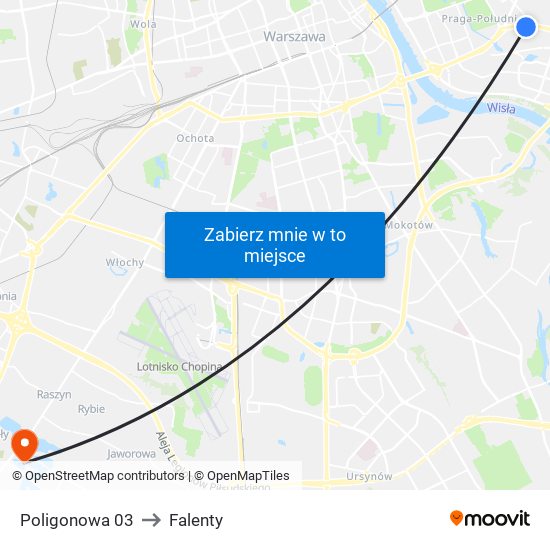 Poligonowa 03 to Falenty map