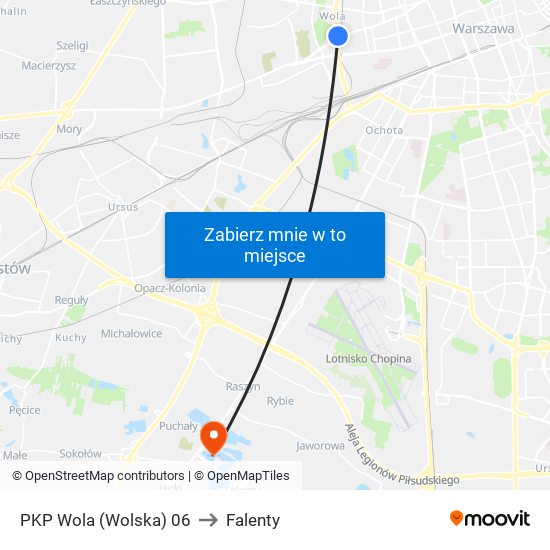 PKP Wola (Wolska) 06 to Falenty map