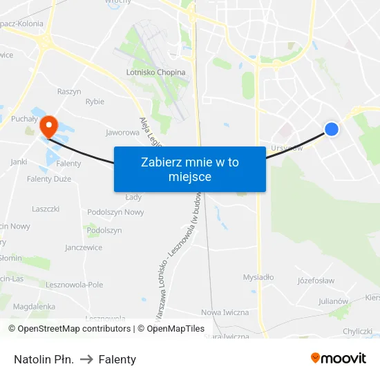 Natolin Płn. to Falenty map
