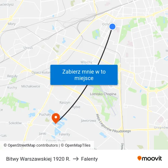 Bitwy Warszawskiej 1920 R. to Falenty map