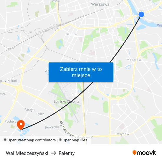 Wał Miedzeszyński to Falenty map