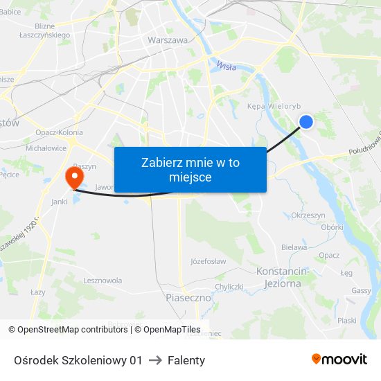 Ośrodek Szkoleniowy 01 to Falenty map