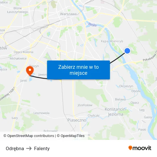 Odrębna to Falenty map