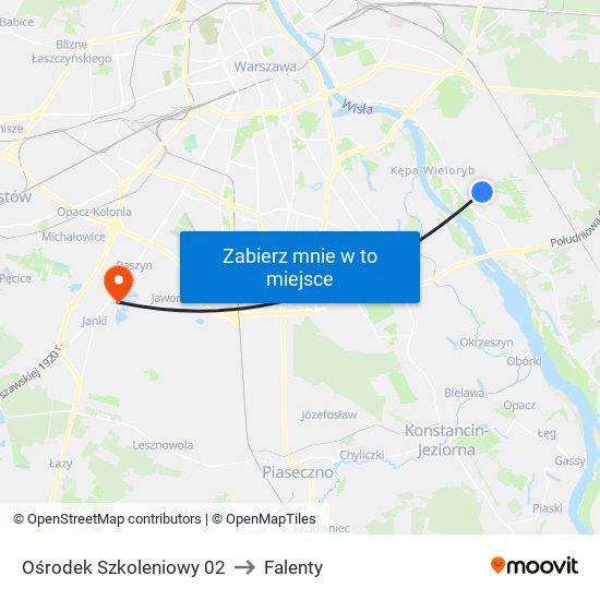 Ośrodek Szkoleniowy 02 to Falenty map