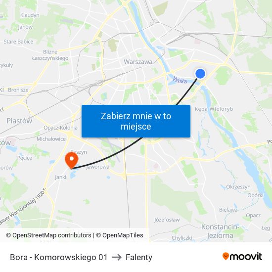 Bora - Komorowskiego 01 to Falenty map