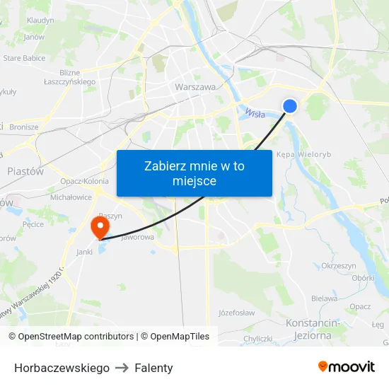 Horbaczewskiego to Falenty map