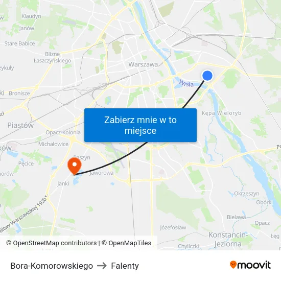 Bora - Komorowskiego to Falenty map