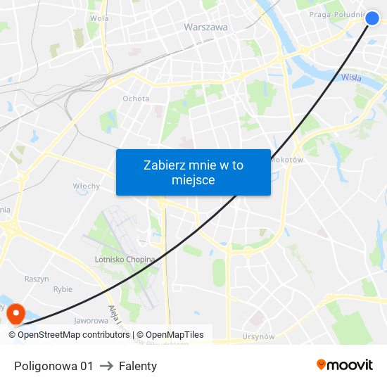 Poligonowa 01 to Falenty map