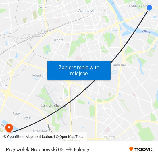 Przyczółek Grochowski to Falenty map