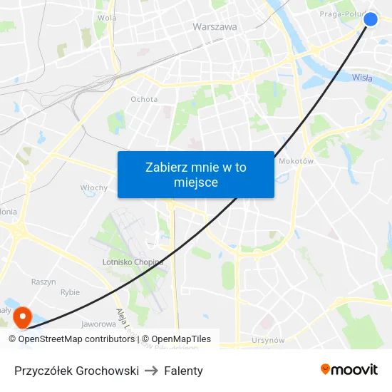 Przyczółek Grochowski to Falenty map