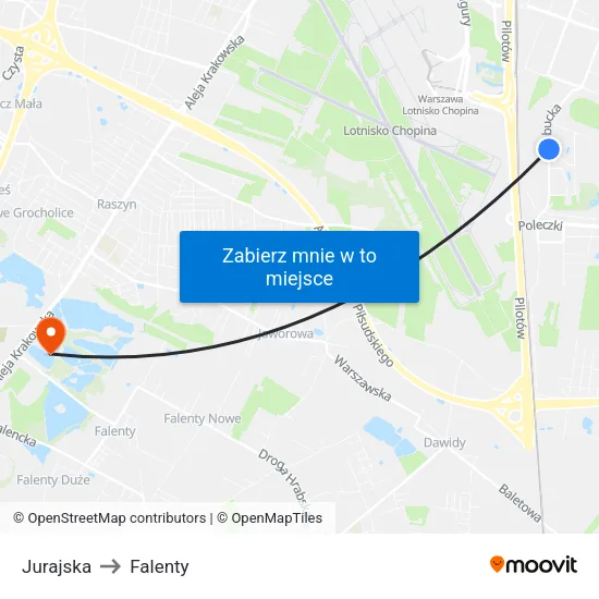 Jurajska to Falenty map