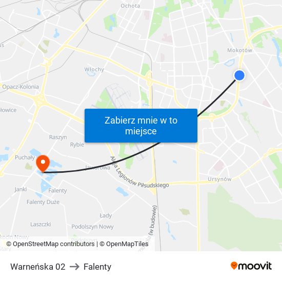 Warneńska 02 to Falenty map