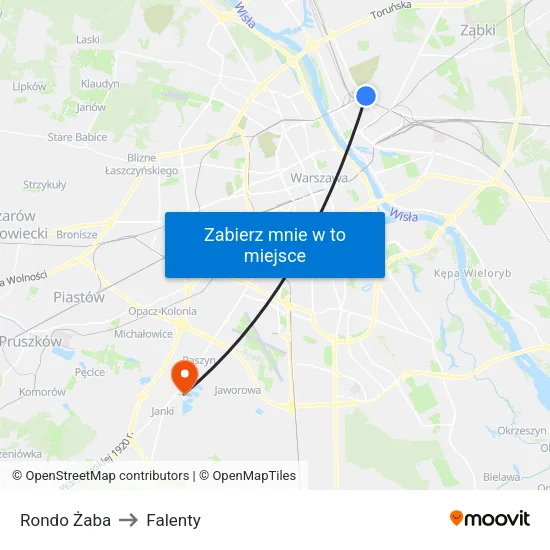Rondo Żaba to Falenty map