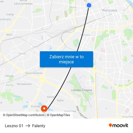 Leszno 01 to Falenty map