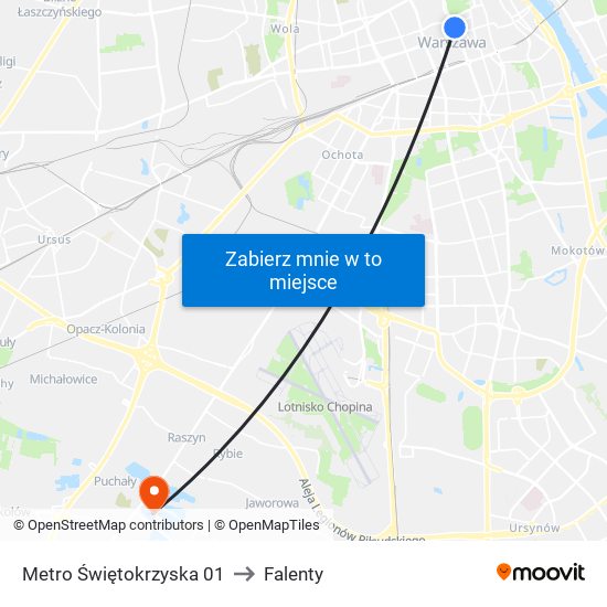 Metro Świętokrzyska 01 to Falenty map