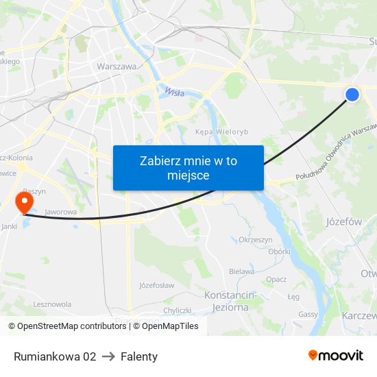 Rumiankowa 02 to Falenty map