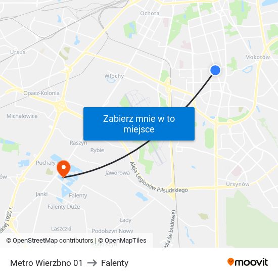 Metro Wierzbno 01 to Falenty map