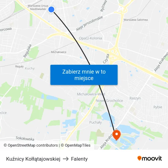 Kuźnicy Kołłątajowskiej to Falenty map
