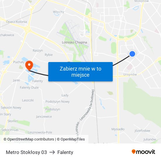 Metro Stokłosy 03 to Falenty map