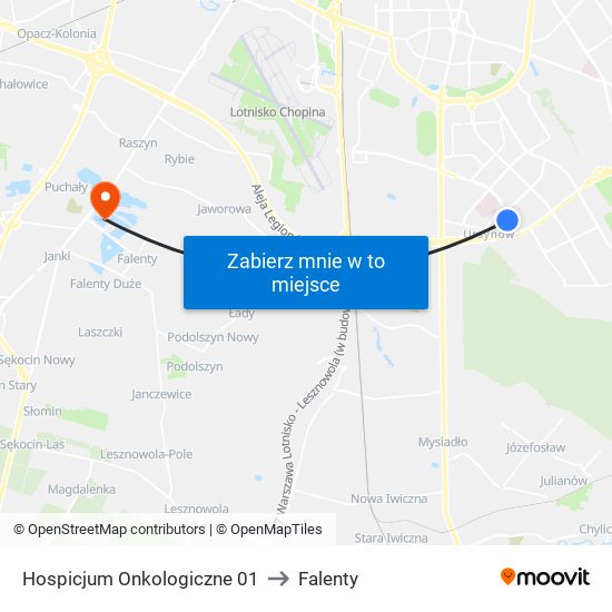 Hospicjum Onkologiczne 01 to Falenty map