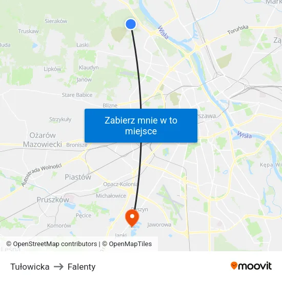 Tułowicka to Falenty map