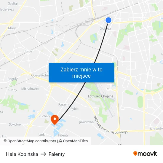 Hala Kopińska to Falenty map