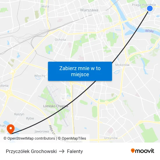 Przyczółek Grochowski to Falenty map