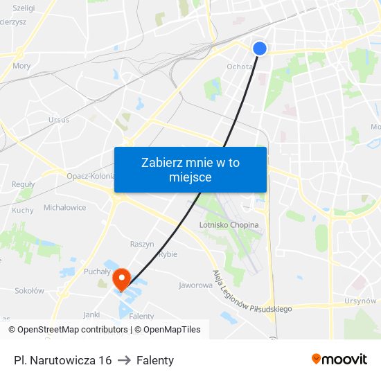 Pl. Narutowicza 16 to Falenty map