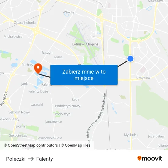 Poleczki to Falenty map