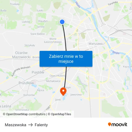 Maszewska to Falenty map