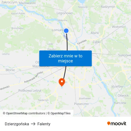 Dzierzgońska to Falenty map