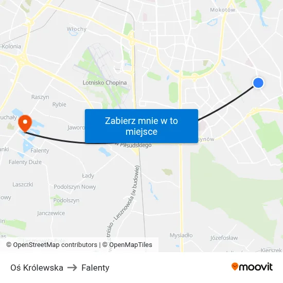 Oś Królewska to Falenty map
