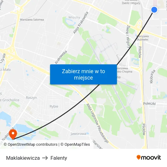 Maklakiewicza to Falenty map