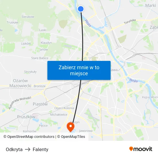 Odkryta to Falenty map