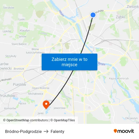 Bródno - Podgrodzie to Falenty map
