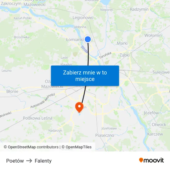 Poetów to Falenty map