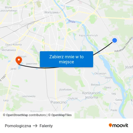 Pomologiczna to Falenty map