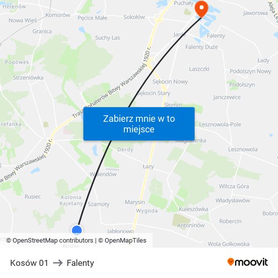 Kosów 01 to Falenty map