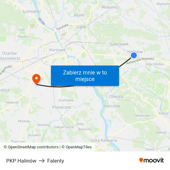 PKP Halinów to Falenty map