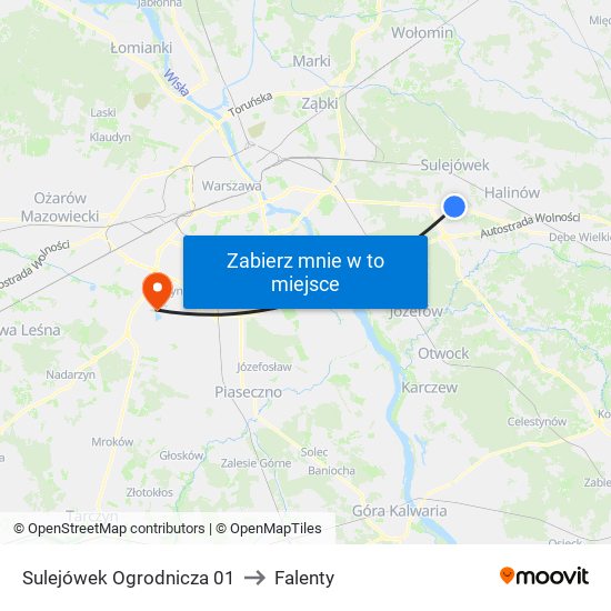 Sulejówek Ogrodnicza 01 to Falenty map