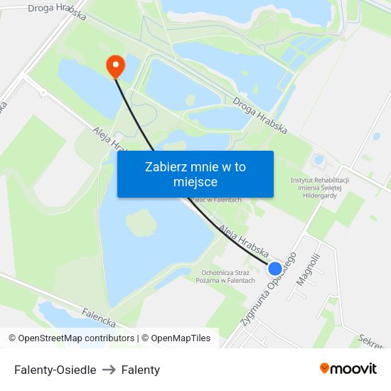 Falenty-Osiedle to Falenty map