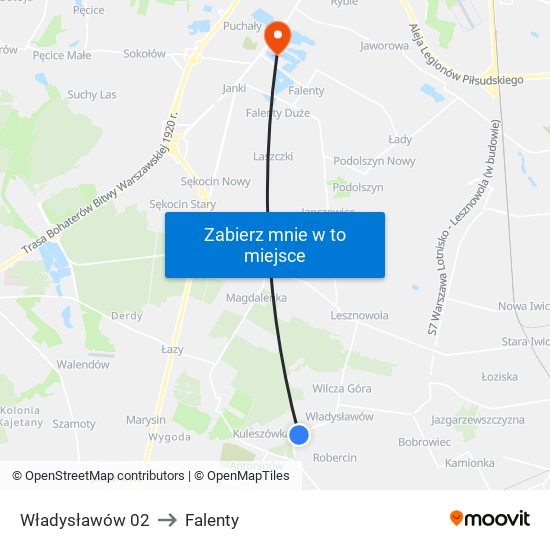 Władysławów 02 to Falenty map