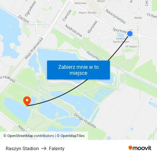 Raszyn Stadion to Falenty map